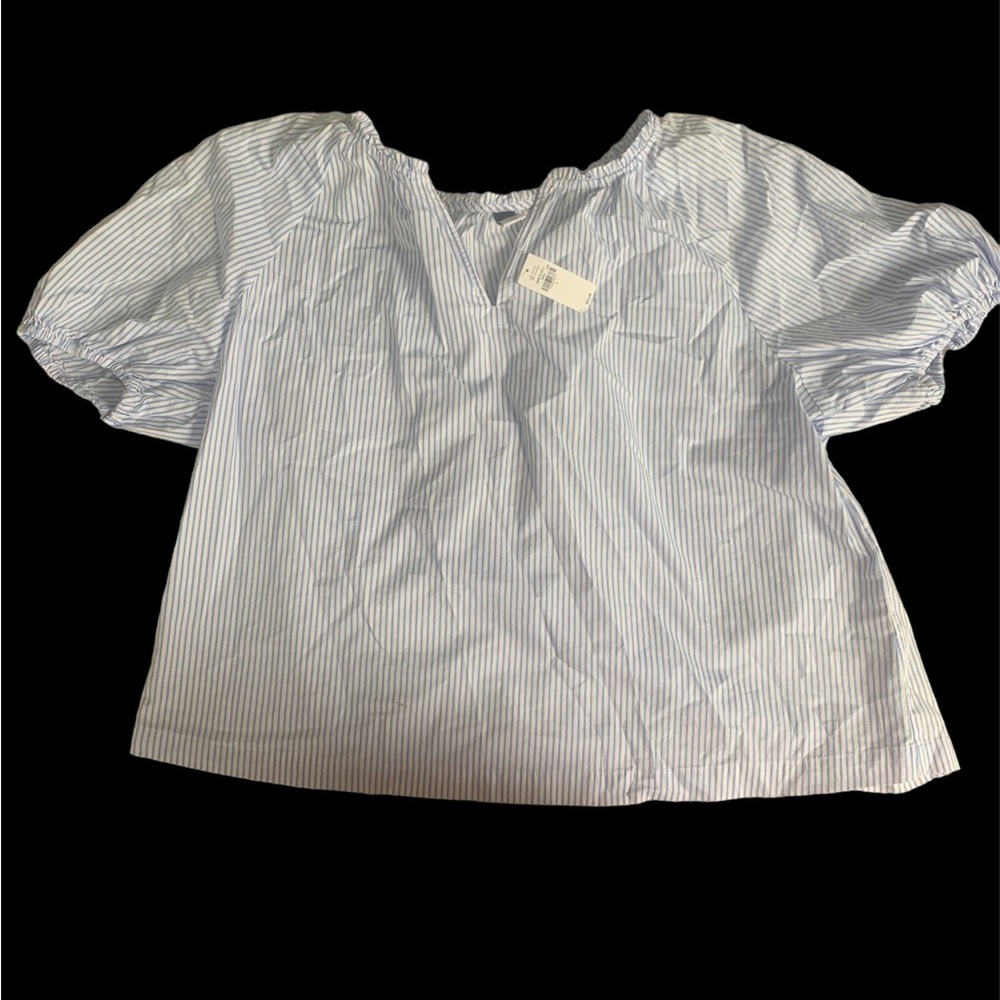 Old Navy Blue and White Striped Blouse